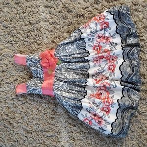 Girls dress floral bow size 5 jessica ann